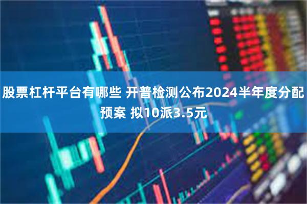 股票杠杆平台有哪些 开普检测公布2024半年度分配预案 拟10派3.5元